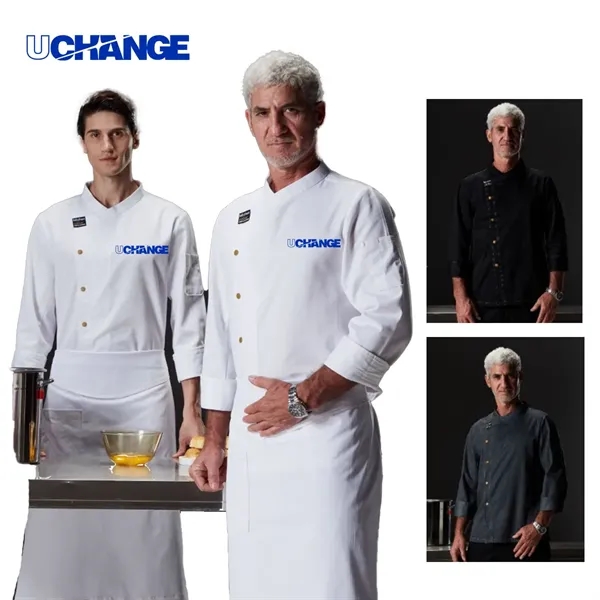 Long Sleeve Chef Jacket With Logo Embroidery - Long Sleeve Chef Jacket With Logo Embroidery - Image 0 of 1