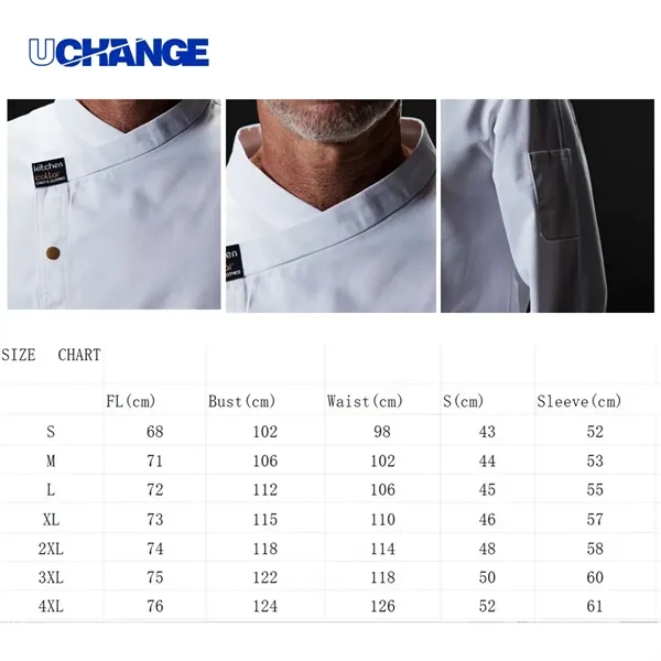 Long Sleeve Chef Jacket With Logo Embroidery - Long Sleeve Chef Jacket With Logo Embroidery - Image 1 of 1