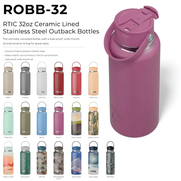 RTIC 32oz Stainless Steel Ceramic-Lined Outback Bottle - RTIC 32oz Stainless Steel Ceramic-Lined Outback Bottle - Image 1 of 58