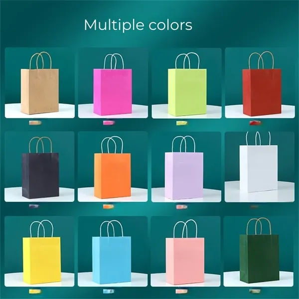 Multi-Size Colored Kraft Paper Shopping Bag - Multi-Size Colored Kraft Paper Shopping Bag - Image 1 of 10