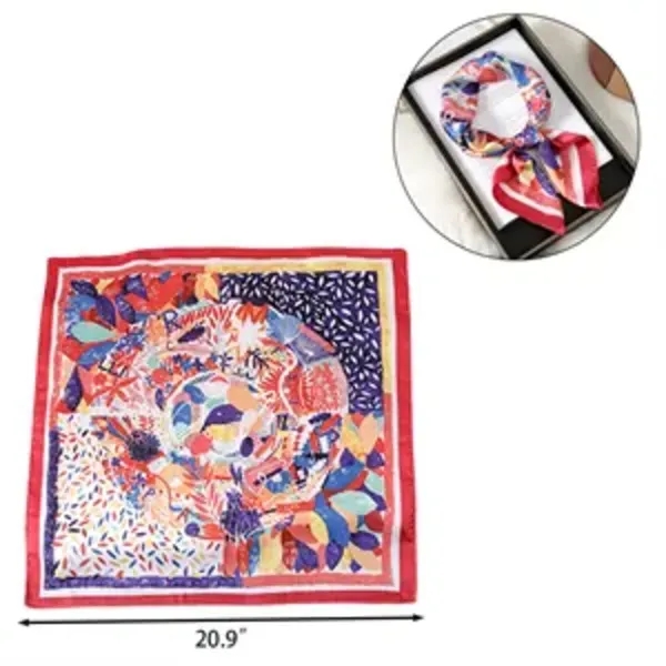 Custom Full Color 12 Momme 100% Silk Square Scarf - Custom Full Color 12 Momme 100% Silk Square Scarf - Image 3 of 3