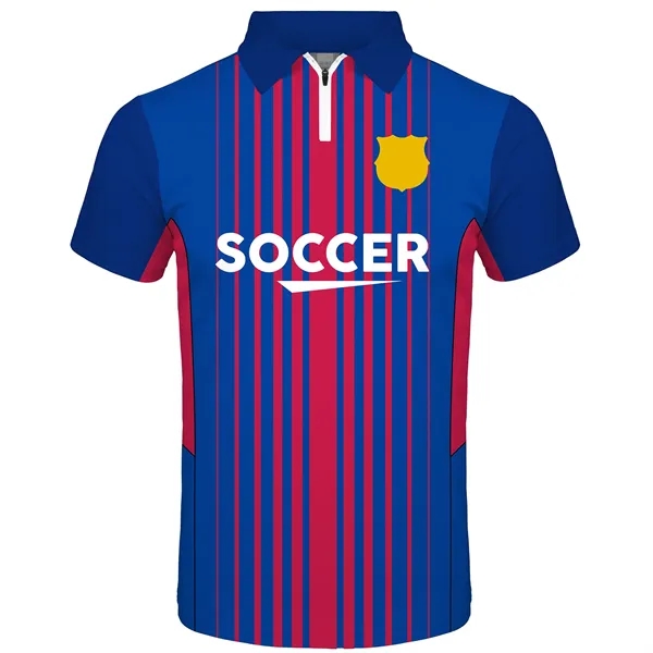 Men's Dye Sublimation Performance Personalized 1/4 Zip Polo - Men's Dye Sublimation Performance Personalized 1/4 Zip Polo - Image 4 of 5