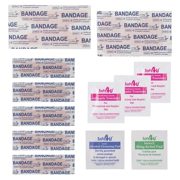 14pc First Aid Kit in Soft Zipper Pouch with Carabiner