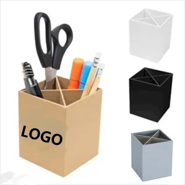 4 COMPARTMENT PEN & PENCIL CUP - 4 COMPARTMENT PEN & PENCIL CUP - Image 0 of 3