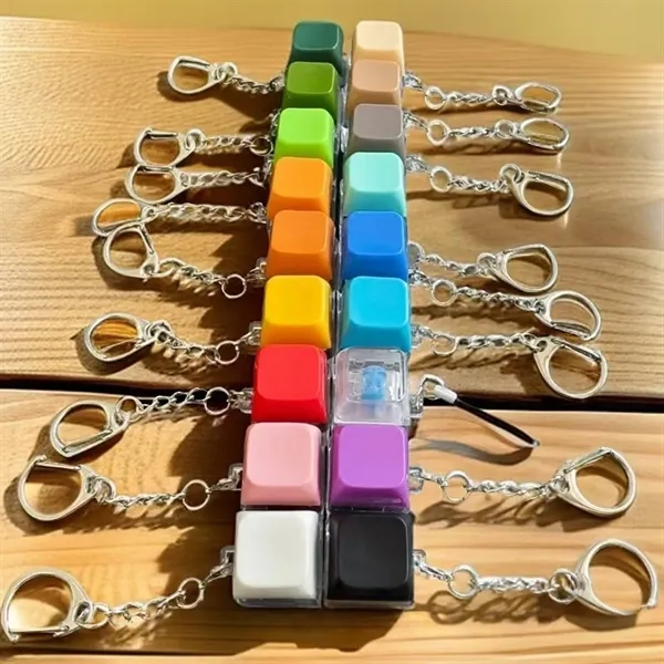 Keyboard Keychain Stress Relief Toy Portable Fun Fidget Gift - Keyboard Keychain Stress Relief Toy Portable Fun Fidget Gift - Image 3 of 6