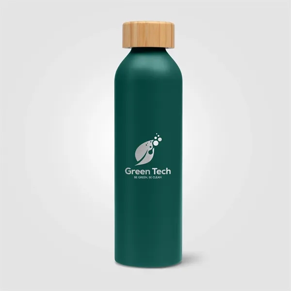 Eden - 20 oz. Aluminum Water Bottle with Bamboo Lid - Laser - Eden - 20 oz. Aluminum Water Bottle with Bamboo Lid - Laser - Image 1 of 4