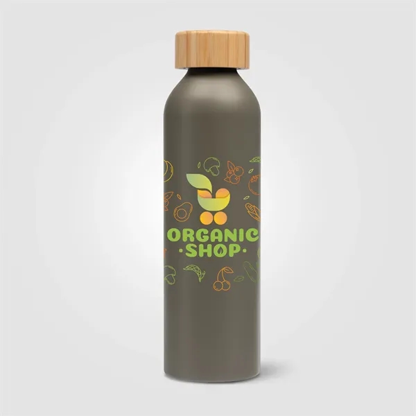 Eden-20 oz. Aluminum Water Bottle with Bamboo Lid - Eden-20 oz. Aluminum Water Bottle with Bamboo Lid - Image 2 of 4