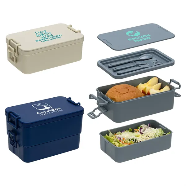 Canteen Stackable Lunch Box With Utensils - Canteen Stackable Lunch Box With Utensils - Image 0 of 3
