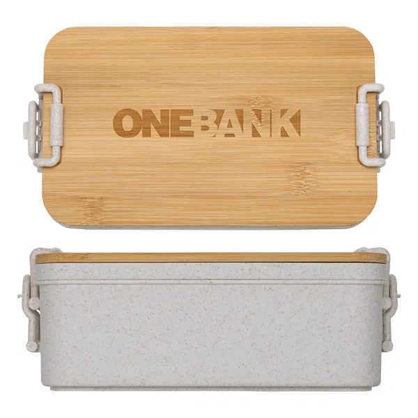 Chuckwagon Stackable Lunch Box With Bamboo Lid & Utensils - Chuckwagon Stackable Lunch Box With Bamboo Lid & Utensils - Image 2 of 2