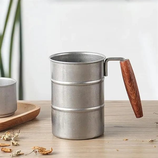 12oz Retro Industrial Coffee Beer Mug With Wooden Handle - 12oz Retro Industrial Coffee Beer Mug With Wooden Handle - Image 3 of 3
