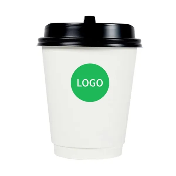 8oz Double Wall Paper Coffee Cups With Lid - 8oz Double Wall Paper Coffee Cups With Lid - Image 0 of 3