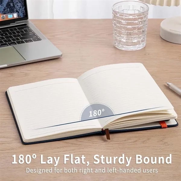 A5 Stripe Leather Business School Notebook with Pen Cover - A5 Stripe Leather Business School Notebook with Pen Cover - Image 3 of 4