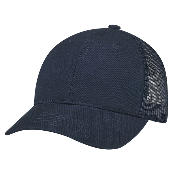 6 Panel Enzyme Washed Deluxe Chino Twill/Soft Nylon Mesh Cap - 6 Panel Enzyme Washed Deluxe Chino Twill/Soft Nylon Mesh Cap - Image 3 of 8