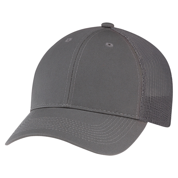 6 Panel Enzyme Washed Deluxe Chino Twill/Soft Nylon Mesh Cap - 6 Panel Enzyme Washed Deluxe Chino Twill/Soft Nylon Mesh Cap - Image 2 of 8