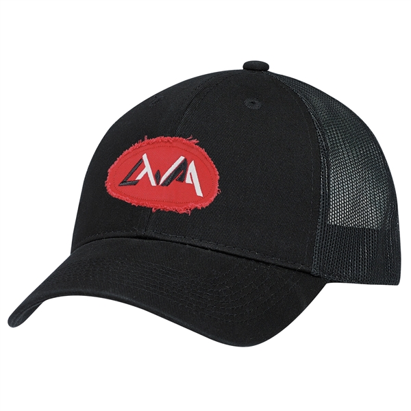 6 Panel Enzyme Washed Deluxe Chino Twill/Soft Nylon Mesh Cap - 6 Panel Enzyme Washed Deluxe Chino Twill/Soft Nylon Mesh Cap - Image 0 of 8