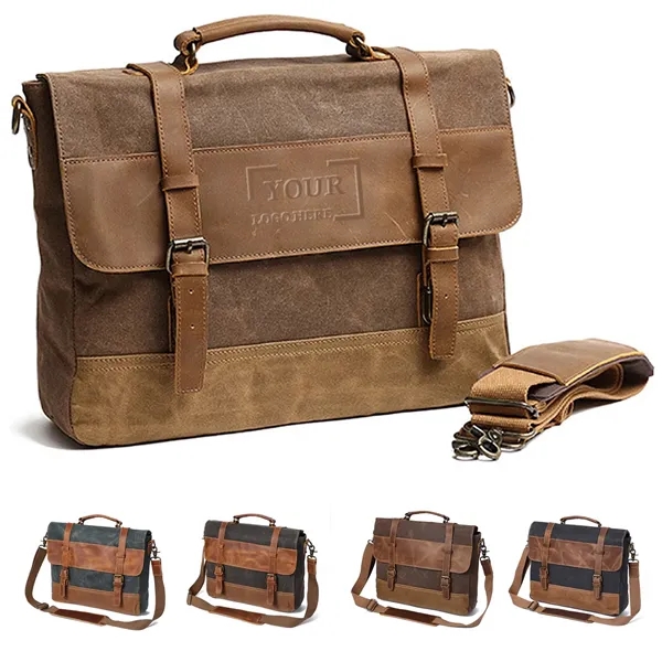 Canvas Shoulder Laptop Bag - Canvas Shoulder Laptop Bag - Image 0 of 6
