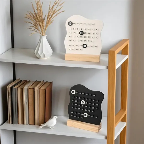 Retro home office decor gift wooden desk perpetual calendar - Retro home office decor gift wooden desk perpetual calendar - Image 3 of 4