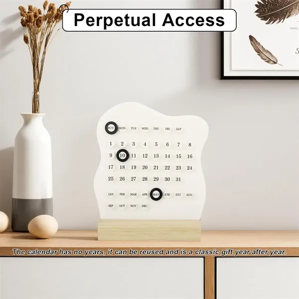 Retro home office decor gift wooden desk perpetual calendar - Retro home office decor gift wooden desk perpetual calendar - Image 4 of 4
