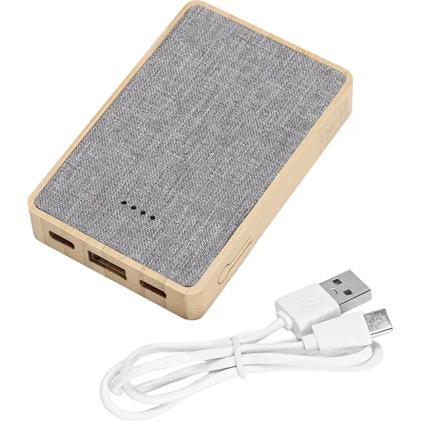 Dual Port Bamboo/rPET Powerbank 5,000mAh - Dual Port Bamboo/rPET Powerbank 5,000mAh - Image 3 of 22