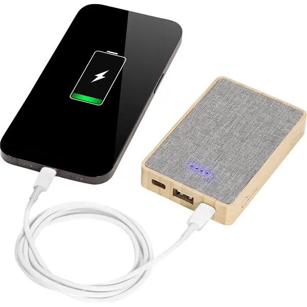 Dual Port Bamboo/rPET Powerbank 5,000mAh - Dual Port Bamboo/rPET Powerbank 5,000mAh - Image 7 of 22