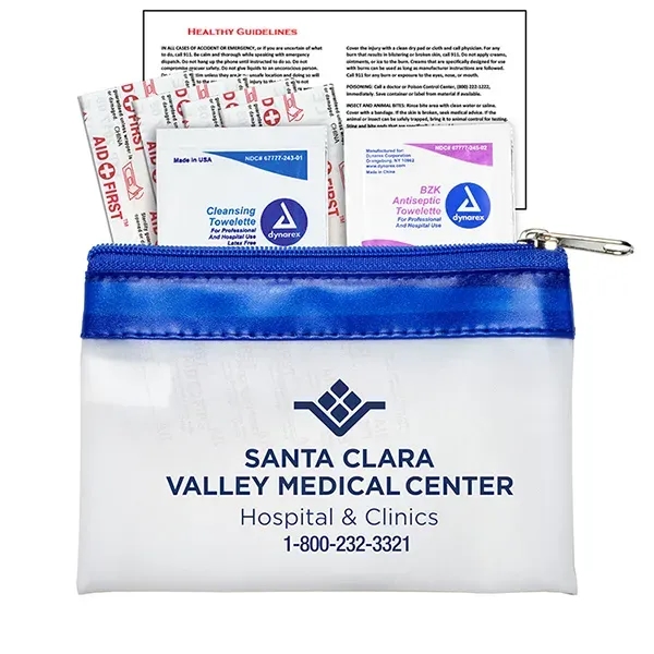 7 Piece First Aid Kit in Colorful Zipper Vinyl Pouch