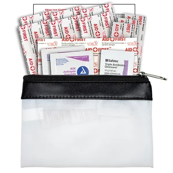 14 Piece First Aid Kit in Colorful Zipper Vinyl Pouch