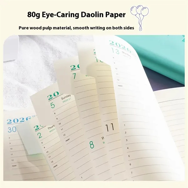 Pocket Planner Leather Cover Daily Task Organizer Notebook - Pocket Planner Leather Cover Daily Task Organizer Notebook - Image 1 of 7