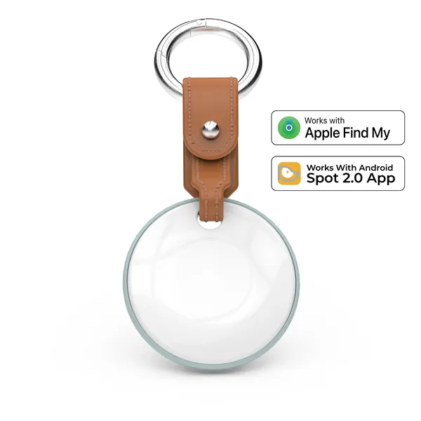 PowerTag Pro: Bluetooth Tracker with Brown Keychain - PowerTag Pro: Bluetooth Tracker with Brown Keychain - Image 2 of 3