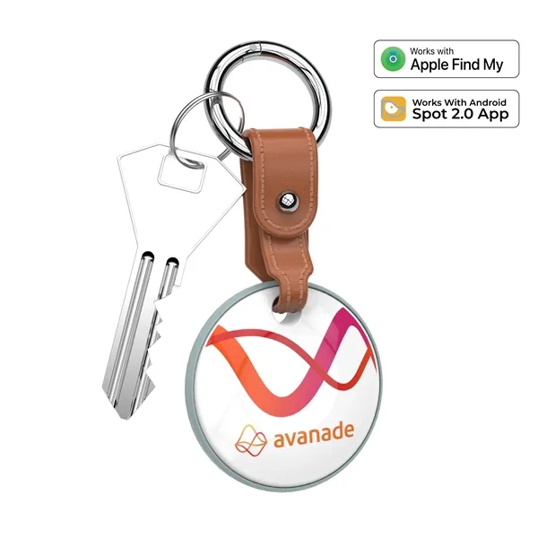 PowerTag Pro: Bluetooth Tracker with Brown Keychain - PowerTag Pro: Bluetooth Tracker with Brown Keychain - Image 3 of 3