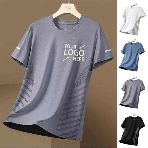 Men Casual O Neck Quick Dry Short Sleeve - Men Casual O Neck Quick Dry Short Sleeve - Image 0 of 3