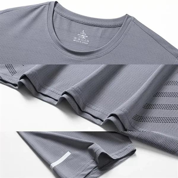 Men Casual O Neck Quick Dry Short Sleeve - Men Casual O Neck Quick Dry Short Sleeve - Image 2 of 3