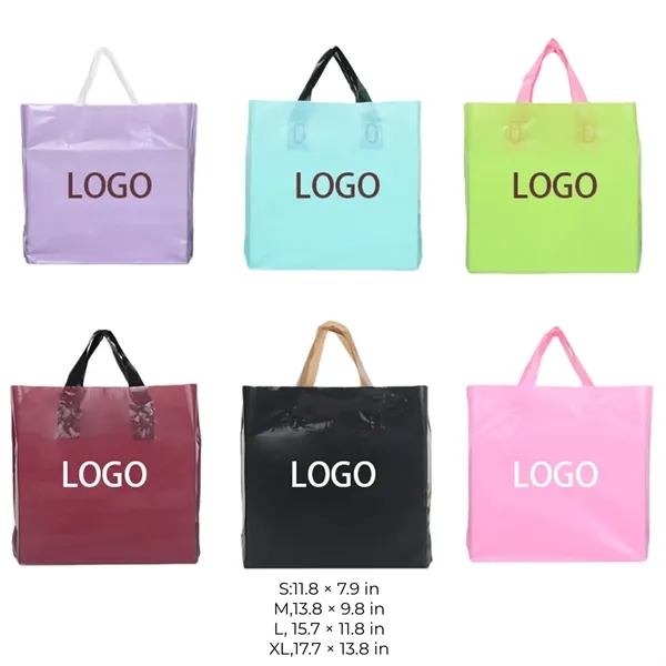 Customizable Colored Plastic Shopping Bag - Customizable Colored Plastic Shopping Bag - Image 1 of 8