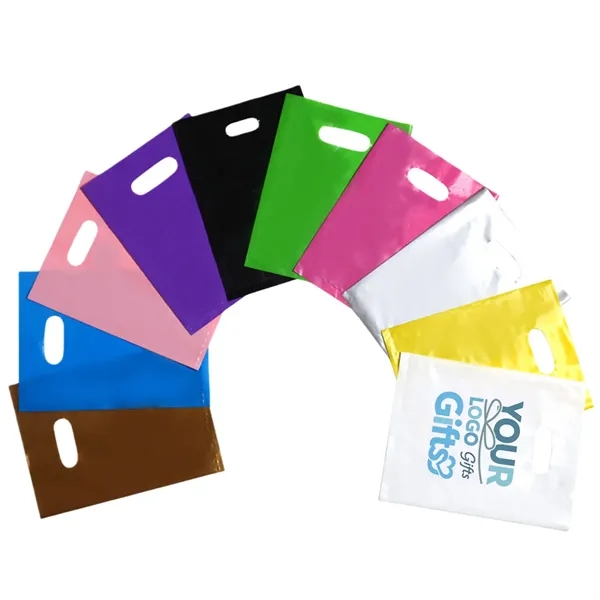 Colored Plastic Shopping Bag with Die Cut Handle - Colored Plastic Shopping Bag with Die Cut Handle - Image 0 of 16