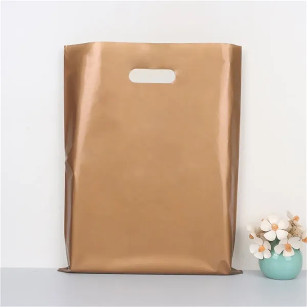 Colored Plastic Shopping Bag with Die Cut Handle - Colored Plastic Shopping Bag with Die Cut Handle - Image 4 of 16