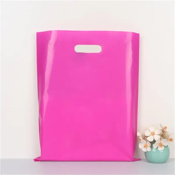 Colored Plastic Shopping Bag with Die Cut Handle - Colored Plastic Shopping Bag with Die Cut Handle - Image 13 of 16