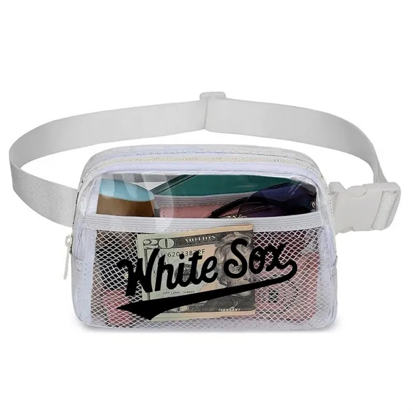 Cross Body Clear PVC 2 Zipper Lulu Belt Bag - Cross Body Clear PVC 2 Zipper Lulu Belt Bag - Image 0 of 2