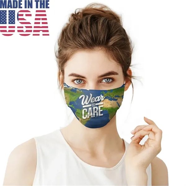 USA Made Sublimated 3 Layer Cotton Mask with Filter Pocket - USA Made Sublimated 3 Layer Cotton Mask with Filter Pocket - Image 0 of 1