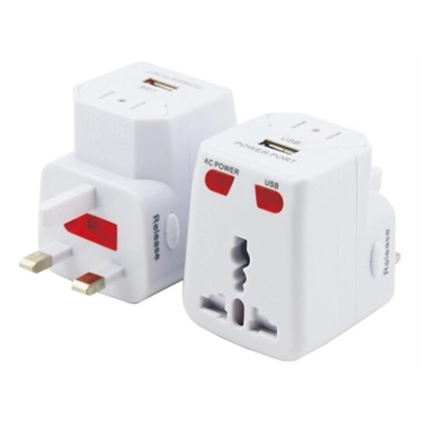 Universal Travel Adapter With Surge Protector And USB Port - Universal Travel Adapter With Surge Protector And USB Port - Image 1 of 4