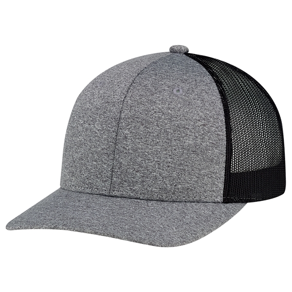 Heather - 6 Panel Constructed Pro-Round (Mesh Back) - Heather - 6 Panel Constructed Pro-Round (Mesh Back) - Image 2 of 18