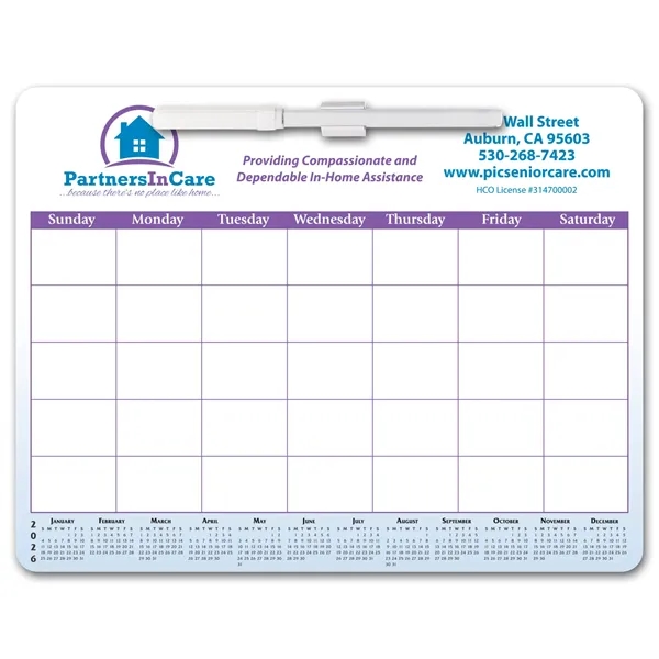 Memo Board Calendar w/ Rem Adh - Memo Board Calendar w/ Rem Adh - Image 1 of 3