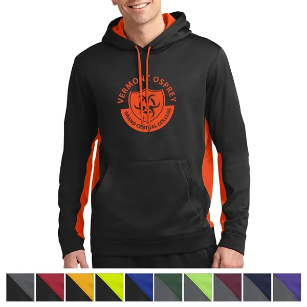 Sport-Tek® Sport-Wick® Fleece Colorblock Hooded Pullover - Sport-Tek® Sport-Wick® Fleece Colorblock Hooded Pullover - Image 0 of 11