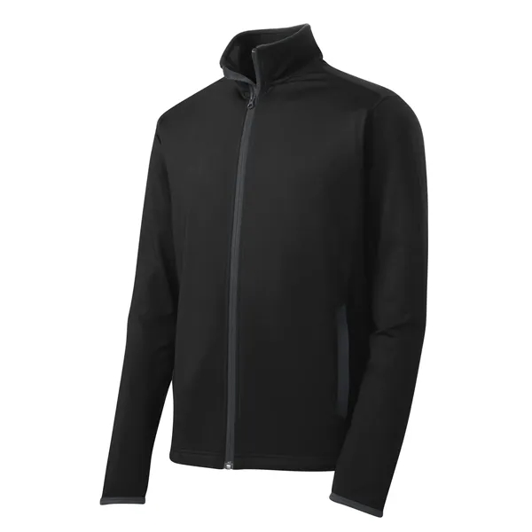 Sport-Tek® Sport-Wick® Stretch Contrast Full-Zip Jacket - Sport-Tek® Sport-Wick® Stretch Contrast Full-Zip Jacket - Image 7 of 17