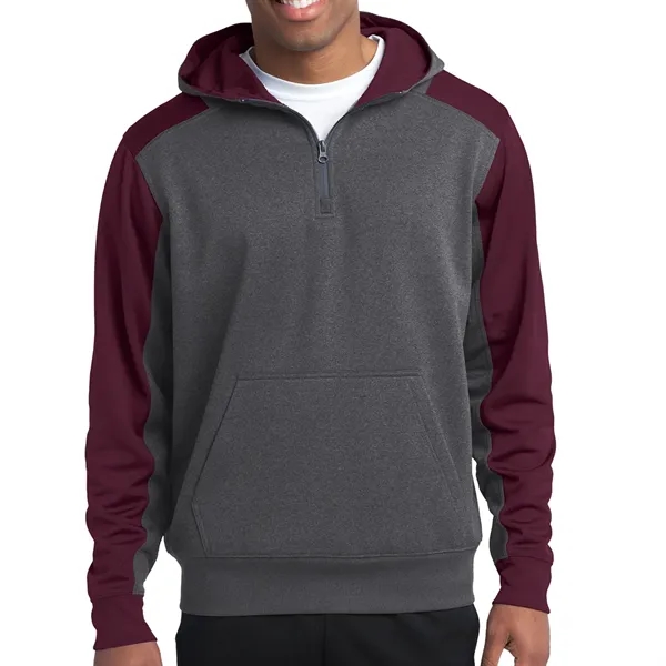 Sport-Tek® Tech Fleece Colorblock 1/4-Zip Hooded Sweatshirt - Sport-Tek® Tech Fleece Colorblock 1/4-Zip Hooded Sweatshirt - Image 4 of 7