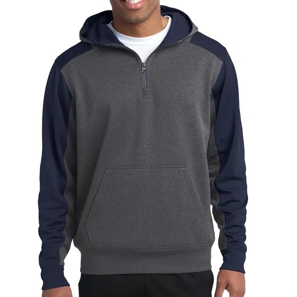 Sport-Tek® Tech Fleece Colorblock 1/4-Zip Hooded Sweatshirt - Sport-Tek® Tech Fleece Colorblock 1/4-Zip Hooded Sweatshirt - Image 5 of 7