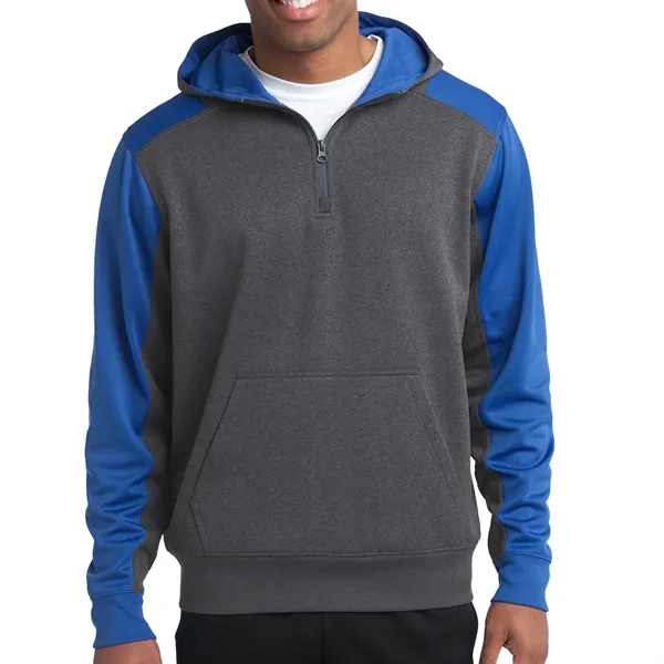 Sport-Tek® Tech Fleece Colorblock 1/4-Zip Hooded Sweatshirt - Sport-Tek® Tech Fleece Colorblock 1/4-Zip Hooded Sweatshirt - Image 7 of 7