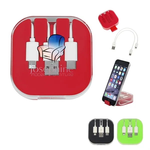 3-In-1 Charge Cable With Phone Stand - 3-In-1 Charge Cable With Phone Stand - Image 0 of 11