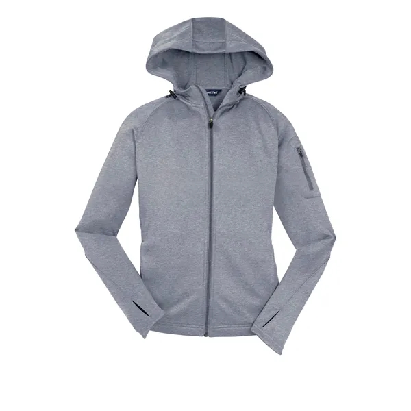 Sport-Tek® Ladies Tech Fleece Full-Zip Hooded Jacket - Sport-Tek® Ladies Tech Fleece Full-Zip Hooded Jacket - Image 8 of 15
