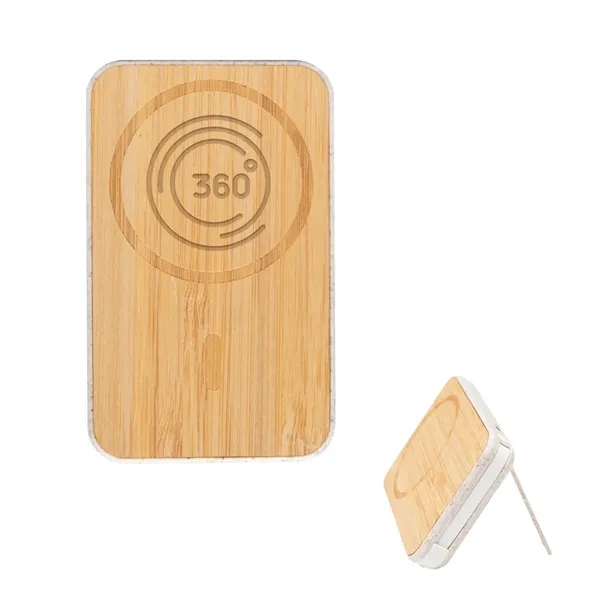 Mag Max Bamboo Wireless Charger Power Bank - Mag Max Bamboo Wireless Charger Power Bank - Image 2 of 3