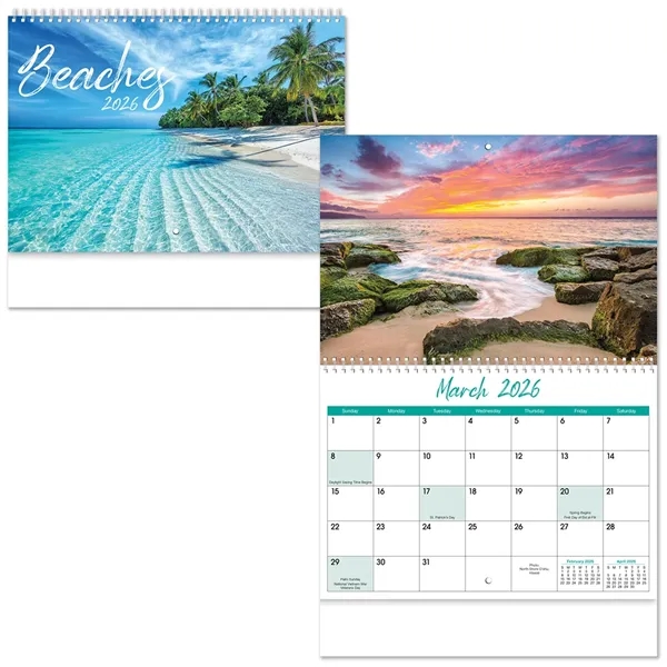 Full Color Beaches Spiral Wall Calendar - Full Color Beaches Spiral Wall Calendar - Image 2 of 2