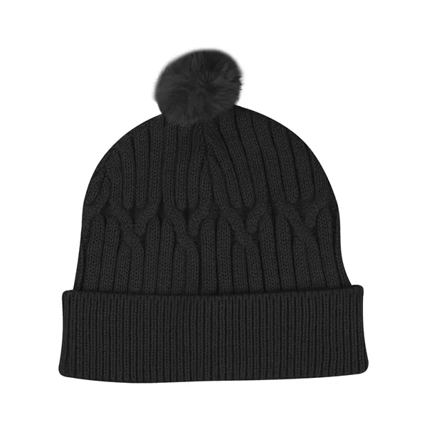 Courtney Cable Knit rPET Pom Beanie - Courtney Cable Knit rPET Pom Beanie - Image 1 of 8